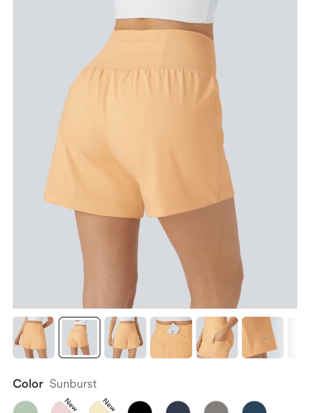 NWT halara Women’s High-Waist Peach Active Shorts - Picture 2 of 6